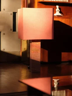 Pamono Red Travertine Large Roma 1 Square Table Lamp by Nassi><noscript><img width=