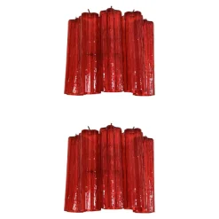 Outlet Pamono Red Tronchi Murano Style Glass Wall Sconces by Simoeng, Set of 2
