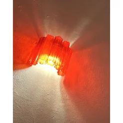 Outlet Pamono Red Tronchi Murano Style Glass Wall Sconces by Simoeng, Set of 2