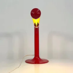 Pamono Red Tube Table Lamp by Anders Pehrson for Ateljé Lyktan, 1970s> Table Lamps