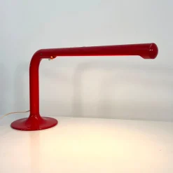 Pamono Red Tube Table Lamp by Anders Pehrson for Ateljé Lyktan, 1970s><noscript><img width=