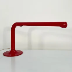 Pamono Red Tube Table Lamp by Anders Pehrson for Ateljé Lyktan, 1970s><noscript><img width=