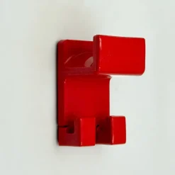 Pamono Red Wall Hooks by Makio Hasuike for Gedy, 1970s, Set of 2><noscript><img width=