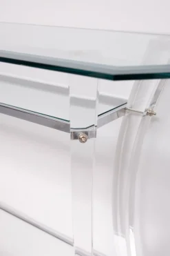 New Pamono Regency Console Table and Mirror in Chrome, 1970s, Set of 2