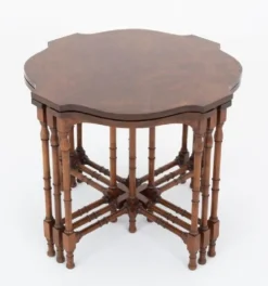 Hot Pamono Regency Revival Nesting Tables in Walnut, 1920s, Set of 5