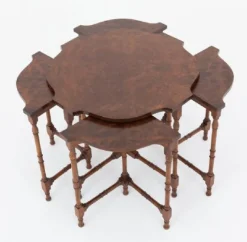 Hot Pamono Regency Revival Nesting Tables in Walnut, 1920s, Set of 5