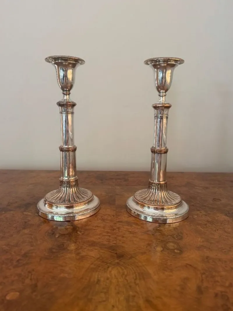 Online Pamono Regency Telescopic Candlesticks, 1810s, Set of 2