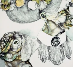 Pamono Reiner Schwarz, The Lady with the Dog, 1971, Lithograph> Surrealist