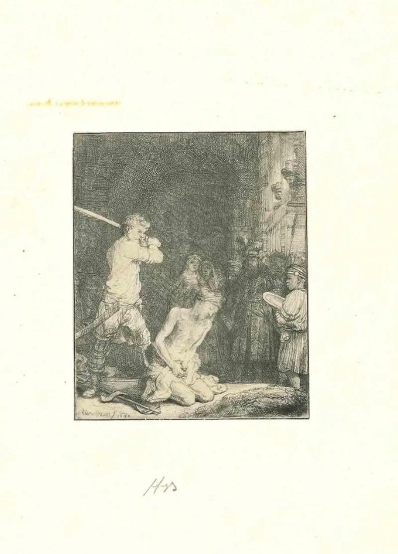 Pamono Rembrandt van Rijn, The Beheading of St. John the Baptist, Etching, 1640> Old Masters