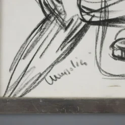 Pamono Remo Brindisi, Drawing with Letter, 1961, Canvas><noscript><img width=