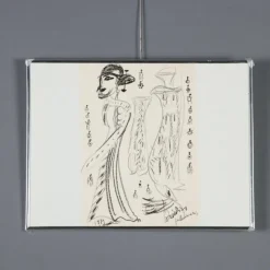 Pamono Remo Brindisi, Sketch for Aida, 1974, Charcoal Drawing> Work On Paper