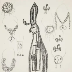 Pamono Remo Brindisi, Sketch for Aida, 1974, Charcoal Drawing><noscript><img width=