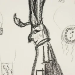 Pamono Remo Brindisi, Sketch for Aida, 1974, Charcoal Drawing><noscript><img width=