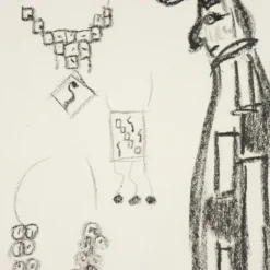 Pamono Remo Brindisi, Sketch for Aida, 1974, Charcoal Drawing><noscript><img width=