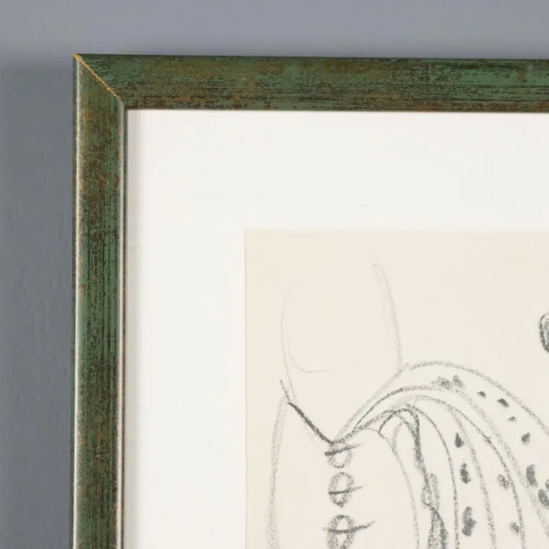 New Pamono Remo Brindisi, Sketch for the Aida, 1974, Charcoal Drawing