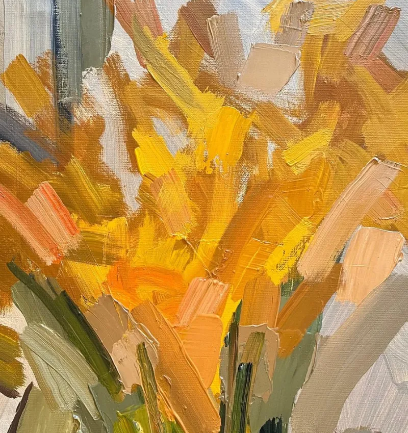Hot Pamono René Guinand, Faded Flowers, 1980s, Oil on Canvas