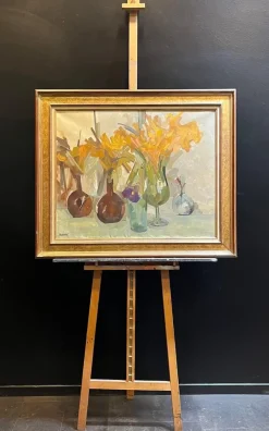 Hot Pamono René Guinand, Faded Flowers, 1980s, Oil on Canvas
