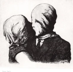 New Pamono René Magritte, Les Amants (The Lovers), 2003, Etching & Paper