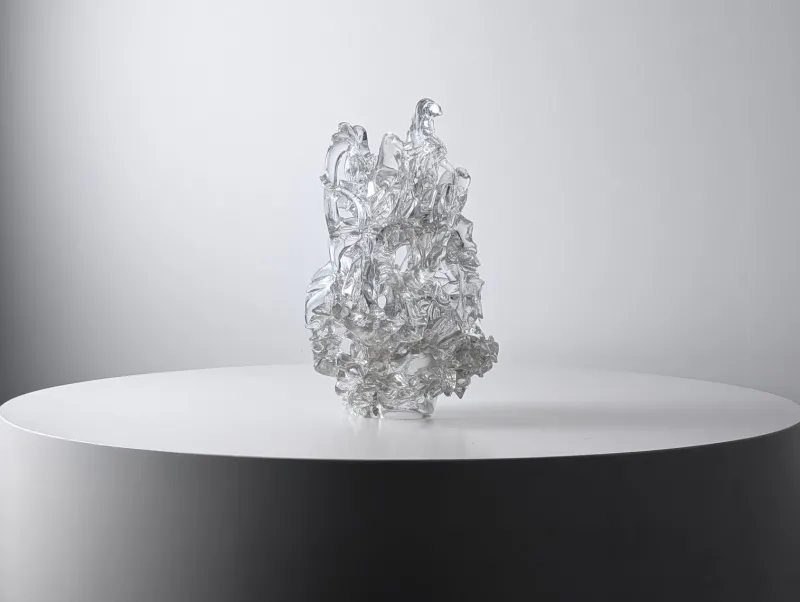 Pamono René Roubicek, Coral Sculpture, 1960s, Crystal