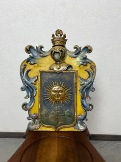 Pamono Renaissance Chair with Heraldic Emblems of the Szontágh de Igló et Zabar Family><noscript><img width=