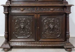 Pamono Renaissance Revival Oak 2-Part Buffet Cabinet, France, Mid-19th Century><noscript><img width=