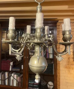 Discount Pamono Renaissance Style Chandelier in Bronze with Six Branches
