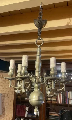 Discount Pamono Renaissance Style Chandelier in Bronze with Six Branches