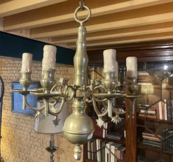 Discount Pamono Renaissance Style Chandelier in Bronze with Six Branches