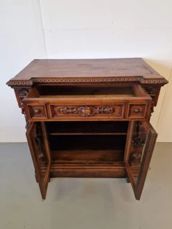 Clearance Pamono Renaissance Style Display Cabinet in Oak