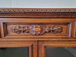 Clearance Pamono Renaissance Style Display Cabinet in Oak