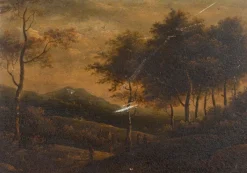 Pamono Restoration Period Artist, Landscape, Oil on Panel, Framed> Classical