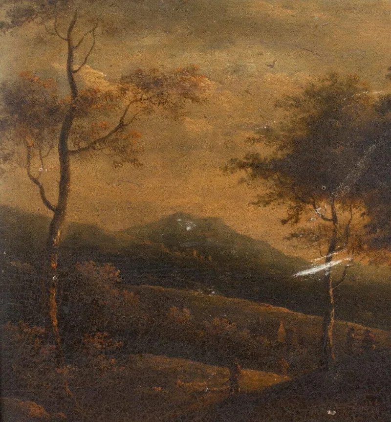 Pamono Restoration Period Artist, Landscape, Oil on Panel, Framed> Classical
