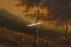 Pamono Restoration Period Artist, Landscape, Oil on Panel, Framed><noscript><img width=