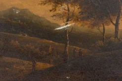 Pamono Restoration Period Artist, Landscape, Oil on Panel, Framed><noscript><img width=