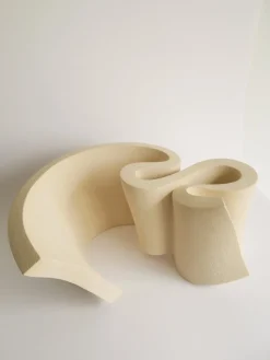 Sale Pamono Ribbon Vase in Stoneware Clay by Aleksandra Krasnopolska
