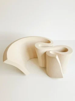 Sale Pamono Ribbon Vase in Stoneware Clay by Aleksandra Krasnopolska