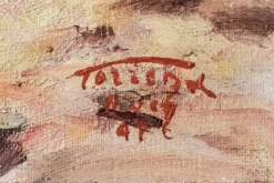 Pamono Ricard Tarrega Viladoms, Spanish Cala Landscape, Mid-20th Century, Oil on Canvas><noscript><img width=