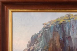 Pamono Ricard Tarrega Viladoms, Spanish Cala Landscape, Mid-20th Century, Oil on Canvas><noscript><img width=