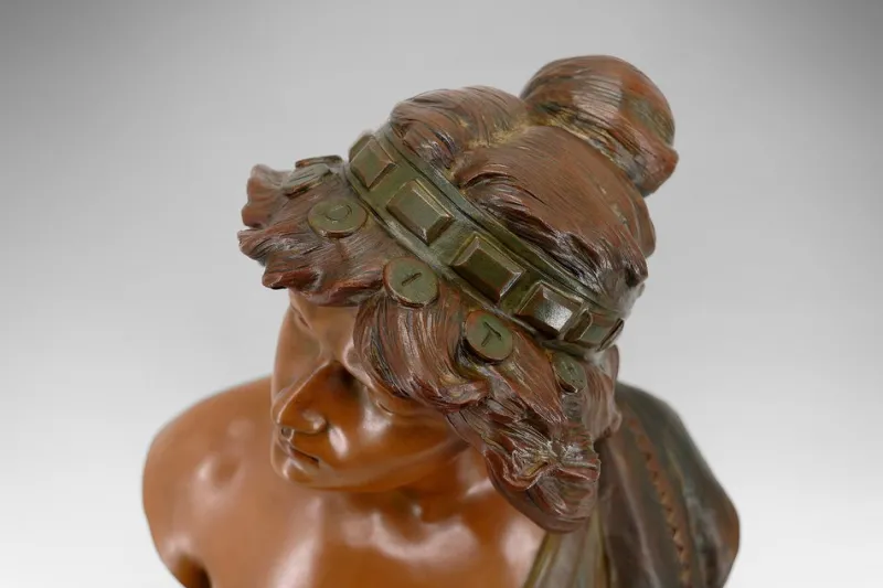 Pamono Ricardo Aurilli, Bust of Judith, 1900, Terracotta> Art Nouveau