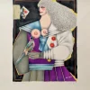 Pamono Richard Lindner, Woman with Bird, 1970s, Lithograph> Surrealist