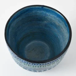 Pamono Rimini Blue Flower Pot by Aldo Londi for Bitossi, 1960s><noscript><img width=