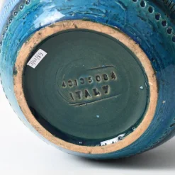 Pamono Rimini Blue Flower Pot by Aldo Londi for Bitossi, 1960s><noscript><img width=