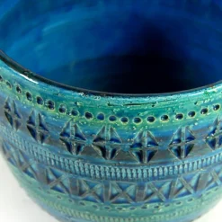 Pamono Rimini Blue Flower Pot by Aldo Londi for Bitossi, 1960s><noscript><img width=