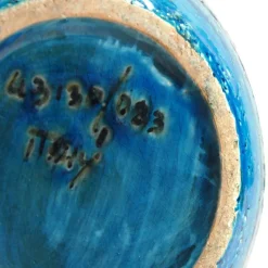 Pamono Rimini Blue Flower Pot by Aldo Londi for Bitossi, 1960s><noscript><img width=