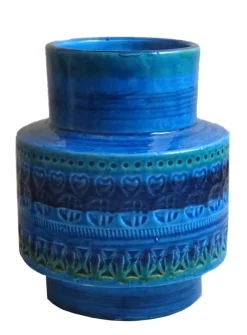 Pamono Rimini Blue Vase from Bitossi, 1960s><noscript><img width=