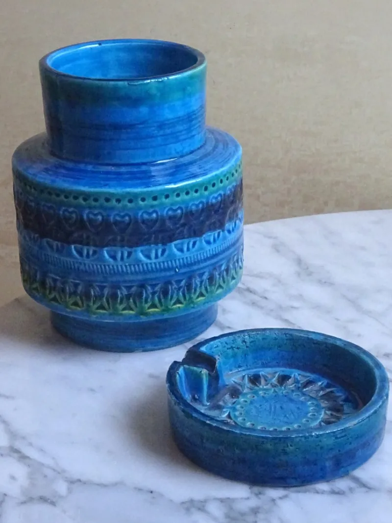 Pamono Rimini Blue Vase from Bitossi, 1960s> Vases