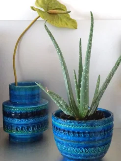 Pamono Rimini Blue Vase from Bitossi, 1960s><noscript><img width=