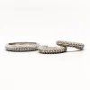 Sale Pamono Ring and Earrings in Silver with White Stones, Set of 3