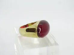 Pamono Ring in Plated Silver and Crystal from Daum, France, 1990s><noscript><img width=