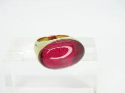 Pamono Ring in Plated Silver and Crystal from Daum, France, 1990s><noscript><img width=